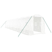 Miniatyr av produktbild för Växthus med stålram vit 24 m² 12x2x2 m
