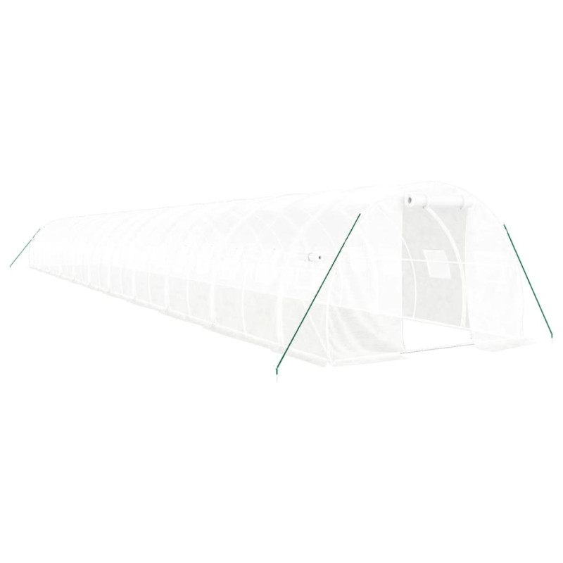 Produktbild för Växthus med stålram vit 66 m² 22x3x2 m
