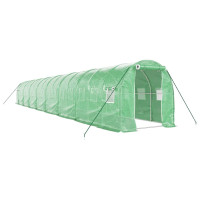 Miniatyr av produktbild för Växthus med stålram grön 32 m² 16x2x2 m