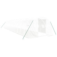 Miniatyr av produktbild för Växthus med stålram vit 42 m² 14x3x2 m