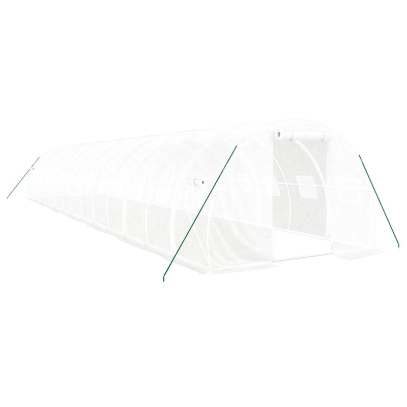 Produktbild för Växthus med stålram vit 42 m² 14x3x2 m
