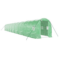 Miniatyr av produktbild för Växthus med stålram grön 36 m² 18x2x2 m