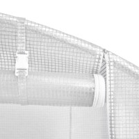 Produktbild för Växthus med stålram vit 48 m² 12x4x2 m