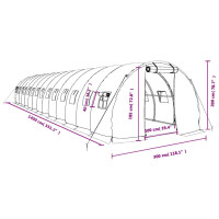 Produktbild för Växthus med stålram grön 42 m² 14x3x2 m
