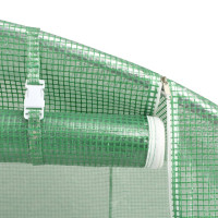 Produktbild för Växthus med stålram grön 24 m² 6x4x2 m