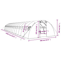 Produktbild för Växthus med stålram grön 64 m² 16x4x2 m