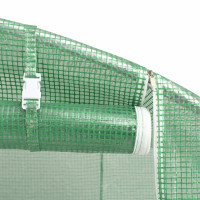 Produktbild för Växthus med stålram grön 64 m² 16x4x2 m
