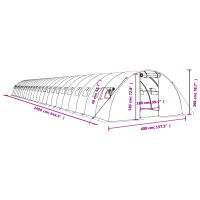 Produktbild för Växthus med stålram grön 96 m² 24x4x2 m