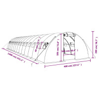 Produktbild för Växthus med stålram grön 56 m² 14x4x2 m