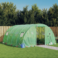 Miniatyr av produktbild för Växthus med stålram grön 16 m² 4x4x2 m
