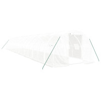 Miniatyr av produktbild för Växthus med stålram vit 48 m² 16x3x2 m
