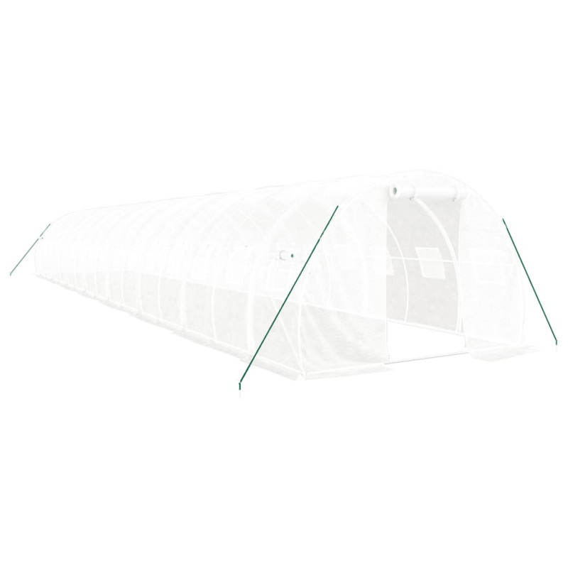 Produktbild för Växthus med stålram vit 48 m² 16x3x2 m