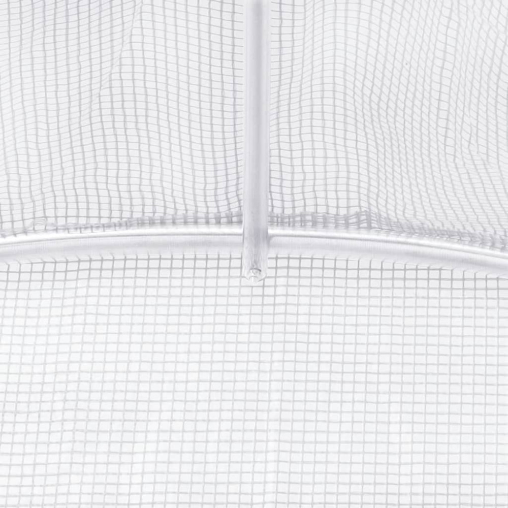 Produktbild för Växthus med stålram vit 50 m² 10x5x2,3 m