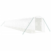Miniatyr av produktbild för Växthus med stålram vit 36 m² 18x2x2 m