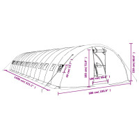 Produktbild för Växthus med stålram vit 70 m² 14x5x2,3 m