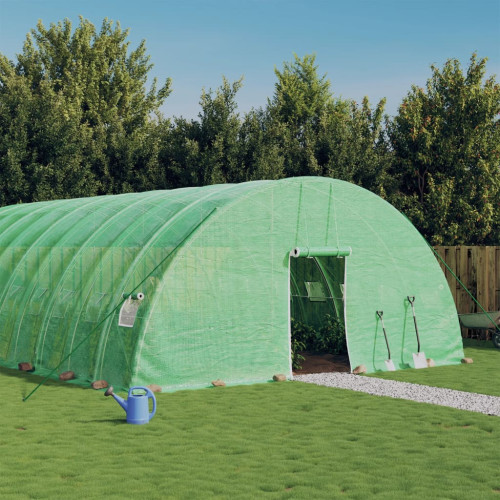 vidaXL Växthus med stålram grön 48 m² 8x6x2,85 m