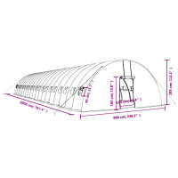 Produktbild för Växthus med stålram grön 120 m² 20x6x2,85 m