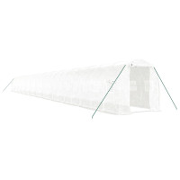 Miniatyr av produktbild för Växthus med stålram vit 48m² 24x2x2 m