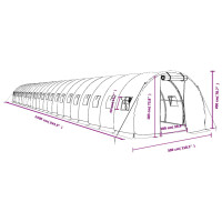 Produktbild för Växthus med stålram vit 72 m² 24x3x2 m