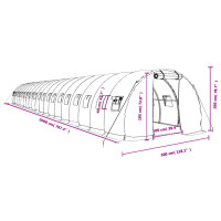 Produktbild för Växthus med stålram grön 60 m² 20x3x2 m