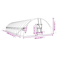 Produktbild för Växthus med stålram grön 84 m² 14x6x2,85 m