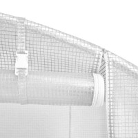Miniatyr av produktbild för Växthus med stålram vit 30 m² 10x3x2 m