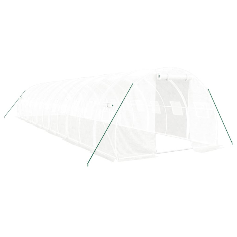 Produktbild för Växthus med stålram vit 36 m² 12x3x2 m
