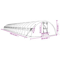 Produktbild för Växthus med stålram vit 120 m² 24x5x2,3 m