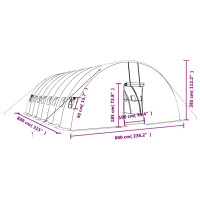Miniatyr av produktbild för Växthus med stålram vit 48 m² 8x6x2,85 m