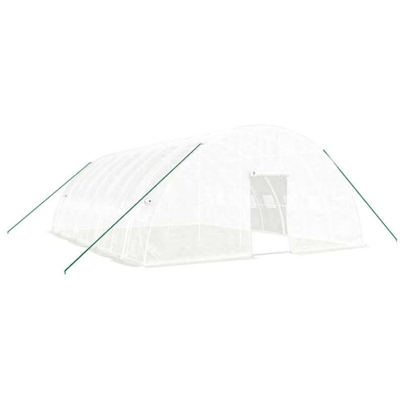 Produktbild för Växthus med stålram vit 48 m² 8x6x2,85 m