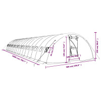 Produktbild för Växthus med stålram vit 90 m² 18x5x2,3 m