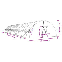 Produktbild för Växthus med stålram grön 132 m² 22x6x2,85 m