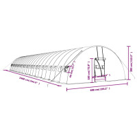Miniatyr av produktbild för Växthus med stålram vit 144 m² 24x6x2,85 m