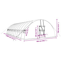 Produktbild för Växthus med stålram grön 72 m² 12x6x2,85 m