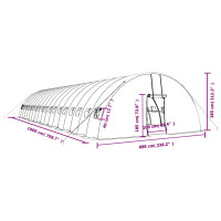 Miniatyr av produktbild för Växthus med stålram vit 108 m² 18x6x2,85 m