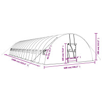 Miniatyr av produktbild för Växthus med stålram vit 96 m² 16x6x2,85 m