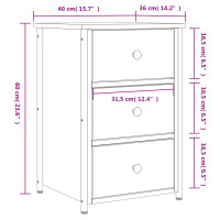 Produktbild för Sängbord 2 st sonoma-ek 40x36x60 cm konstruerat trä