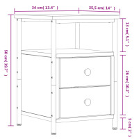 Produktbild för Sängbord 2 st sonoma-ek 34x35,5x50 cm konstruerat trä