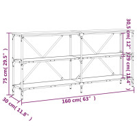 Produktbild för Konsolbord sonoma-ek 160x30x75 cm konstruerat trä och järn