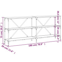 Produktbild för Konsolbord svart 180x30x75 cm konstruerat trä och järn