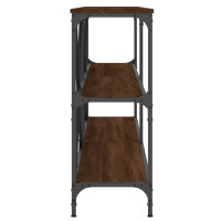 Produktbild för Konsolbord brun ek 160x30x75 cm konstruerat trä och järn