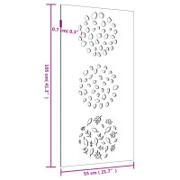 Produktbild för Väggdekoration 105x55 cm rosttrögt stål bladdesign