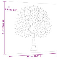 Produktbild för Väggdekoration 55x55 cm rosttrögt stål träddesign