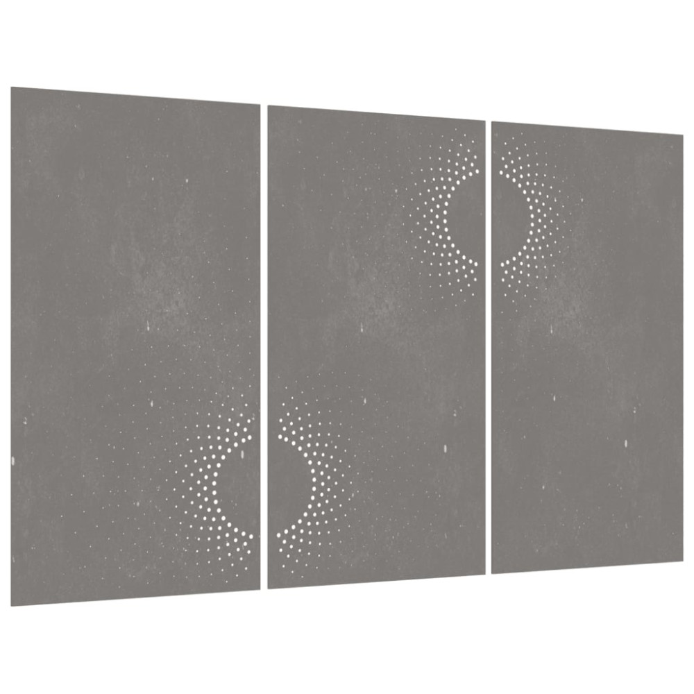 Produktbild för Väggdekorationer 3 delar 105x55 cm rosttrögt stål soldesign
