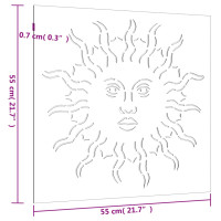 Produktbild för Väggdekoration 55x55 cm rosttrögt stål soldesign