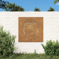 Produktbild för Väggdekoration 55x55 cm rosttrögt stål buddhadesign