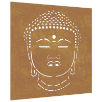 Produktbild för Väggdekoration 55x55 cm rosttrögt stål buddhadesign