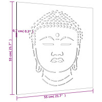 Produktbild för Väggdekoration 55x55 cm rosttrögt stål buddhadesign