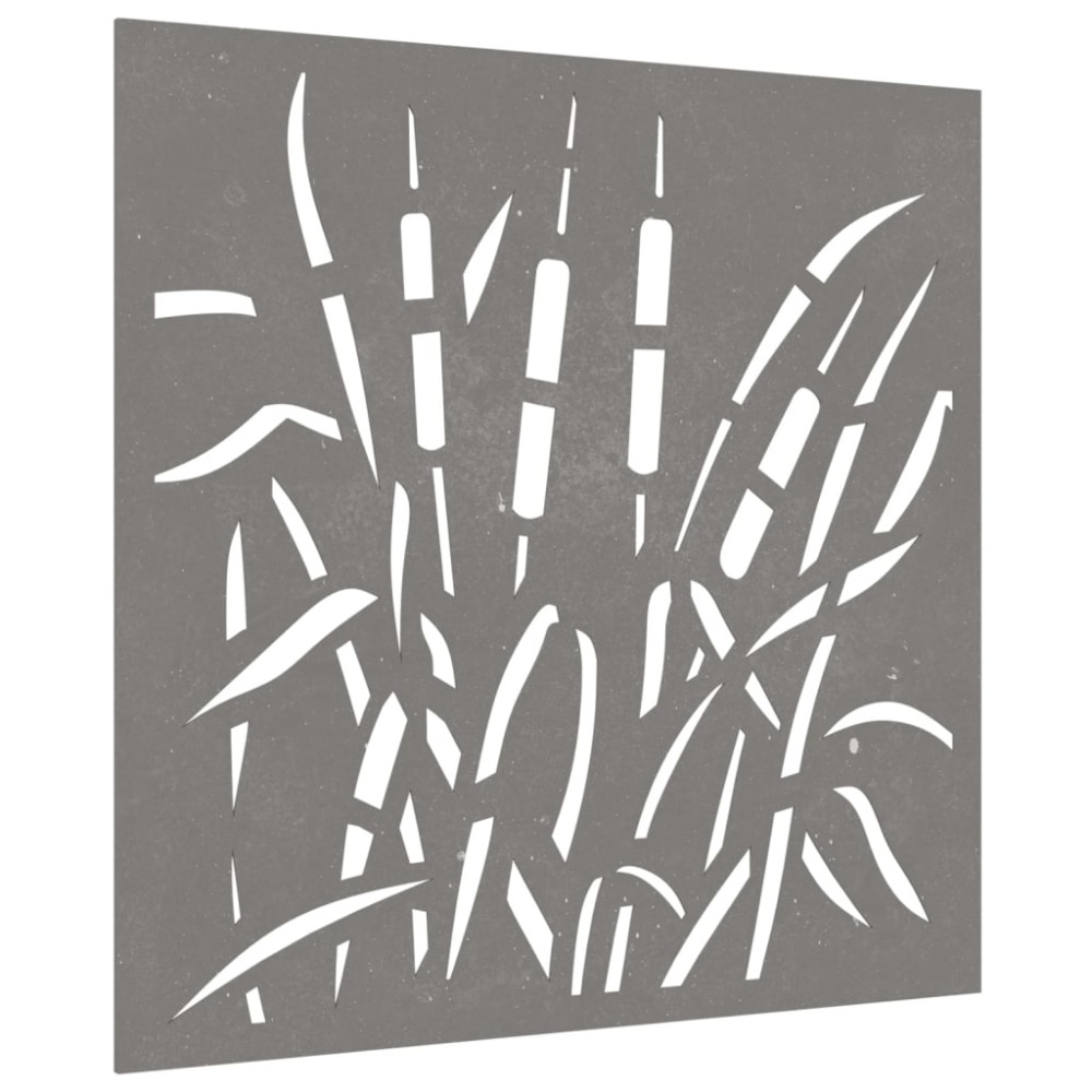 Produktbild för Väggdekoration 55x55 cm rosttrögt stål gräsdesign