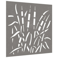 Produktbild för Väggdekoration 55x55 cm rosttrögt stål gräsdesign